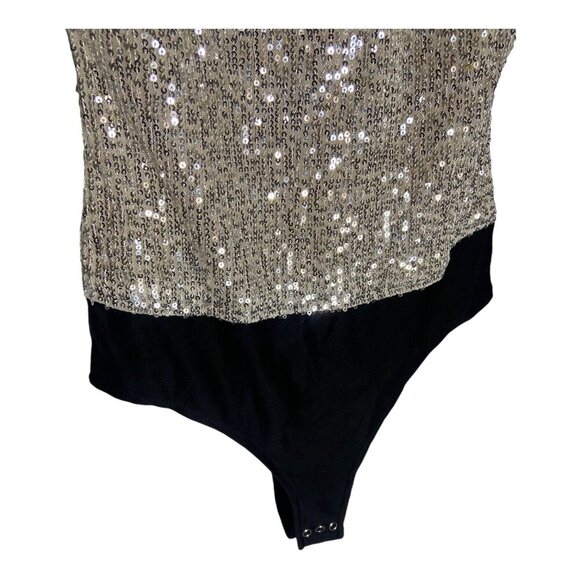 NWT 7 For All Mankind Sequin Snap Button Closure Bodysuit-sz Small - Picture 8 of 12